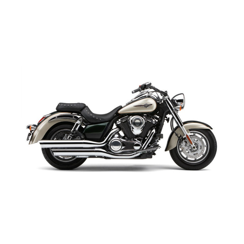 Cobra 4" Scalloped Tip Chrome Slip-On Mufflers for Kawasaki 09-14 VN1700 Vulcan Classic / Light Tourer