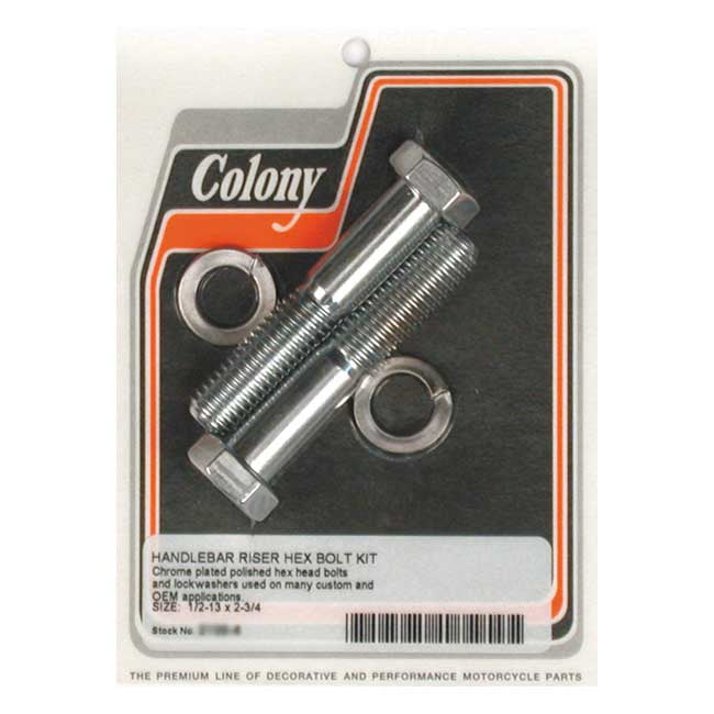 Colony Riser Bolt Set Chrome hex head / 1/2-13 / 2 3/4" (6.98cm)