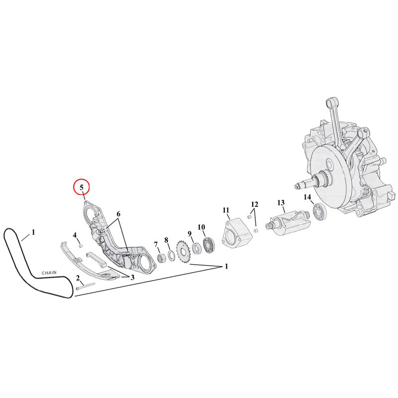 Crankcase Balancer Parts Diagram Exploded View for Harley Twin Cam Softail 5) 07-17 TCB. Balancer bracket assembly, engine balancers. Replaces OEM: 14728-07