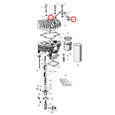 Cylinder Parts Diagram Exploded View for Harley 45" Flathead 33) 29-73 45" SV with alu heads. Spacer (set of 2). Replaces OEM: 16860-40