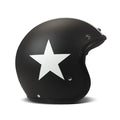 DMD Retro Custom Open Motorcycle Helmet Star Matte Black / XS (54cm)