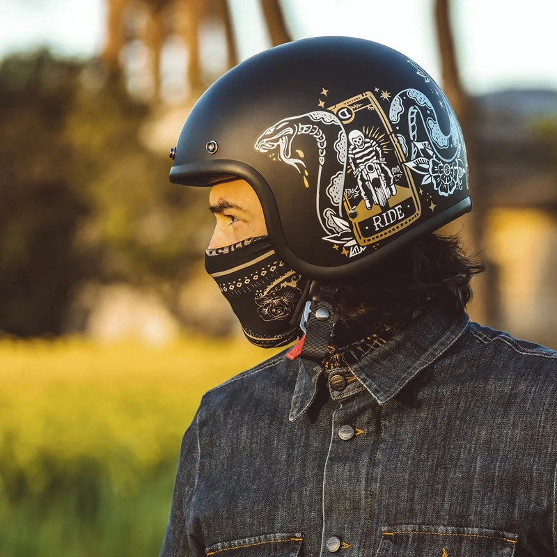 DMD Retro Graphic Open Motorcycle Helmet  - Customhoj