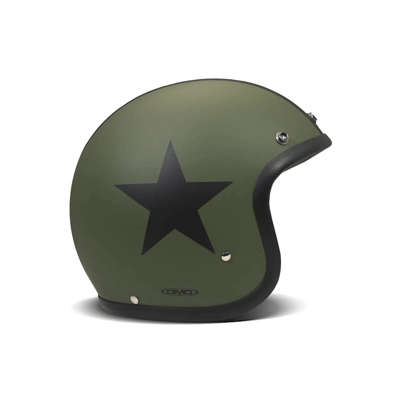 DMD Retro Star Open Motorcycle Helmet Matte Green / XS (54cm)  - Customhoj