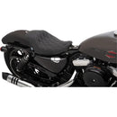 Drag Specialties 3/4 Solo Seat for Harley 04-22 XL Sportster / Diamond Black / Silver  - Customhoj