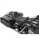 Drag Specialties Predator III Extended Reach Seat for Harley 97-07 Touring / Diamond Black / Silver  - Customhoj