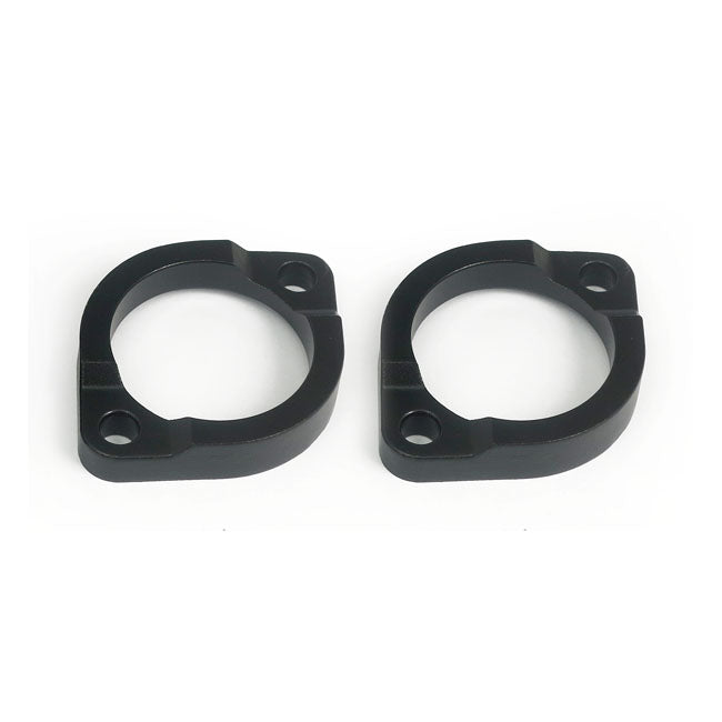 Exhaust Flanges Late Style for Harley 84-25 Big Twin (Replaces OEM: 65184-02 & 62328-83A) / Black  - Customhoj
