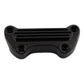 Finned One Piece Riser Top Clamp for Harley Black