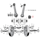 Flywheel Assembly Parts Diagram Exploded View for Harley 45" Flathead 2) 29-73 45" SV. Connecting rod roller & retainer kit. +.0010". Replaces OEM: 24375-29