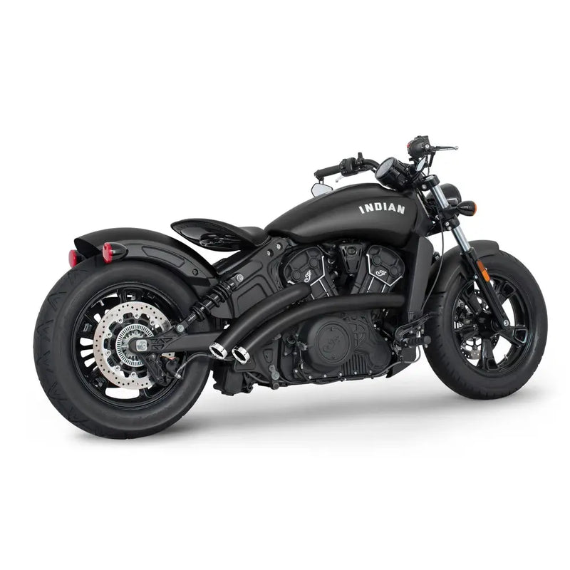 Freedom Performance Radical Radius Exhaust for Indian 15-24 Scout / Black / Straight Star Chrome  - Customhoj