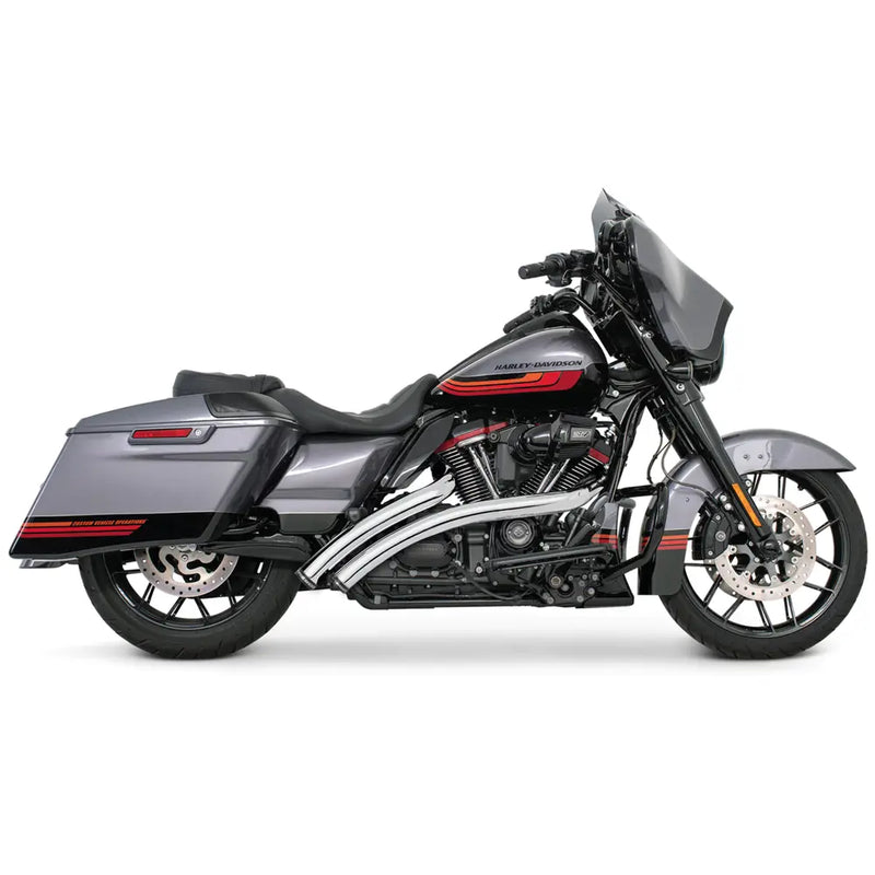 Freedom Performance Radical Radius Straight Star Exhaust for Harley 95-16 Touring / Chrome / Sculpted Black  - Customhoj