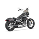 Freedom Performance Shorty Combat 2-into-1 Exhaust for Harley 06-17 Dyna / Chrome / Sculpted Black  - Customhoj
