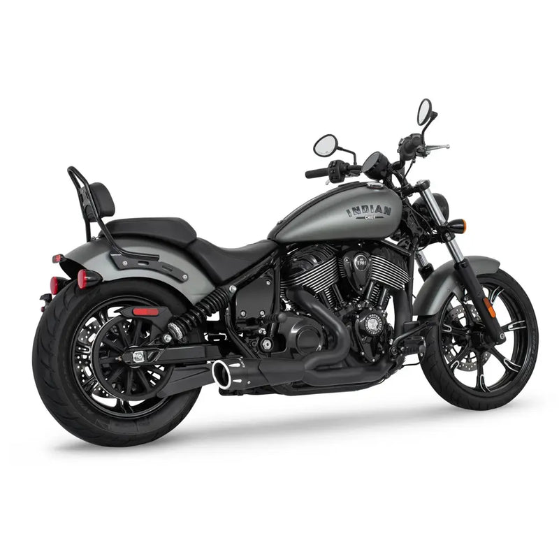 Freedom Performance Shorty Combat Fluted 2-into-1 Exhaust for Indian 22-25 Chief / Black / Sculpted Black  - Customhoj