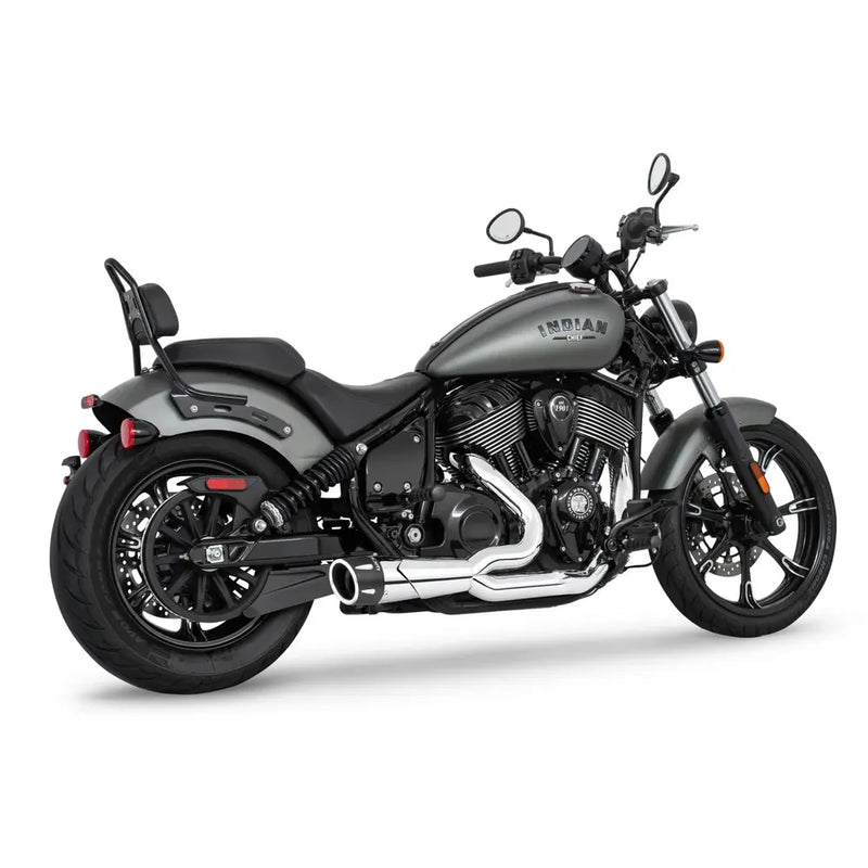 Freedom Performance Shorty Combat Fluted 2-into-1 Exhaust for Indian 22-25 Chief / Chrome / Sculpted Black  - Customhoj