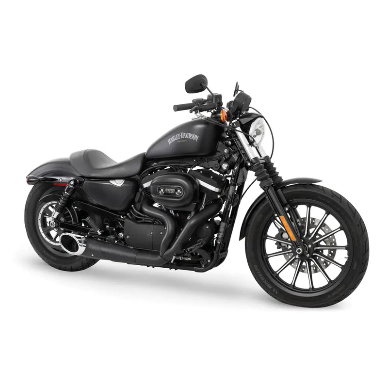 Freedom Performance Shorty Turn Out 2-into-1 Exhaust for Harley 04-22 XL Sportster / Black / Chrome  - Customhoj