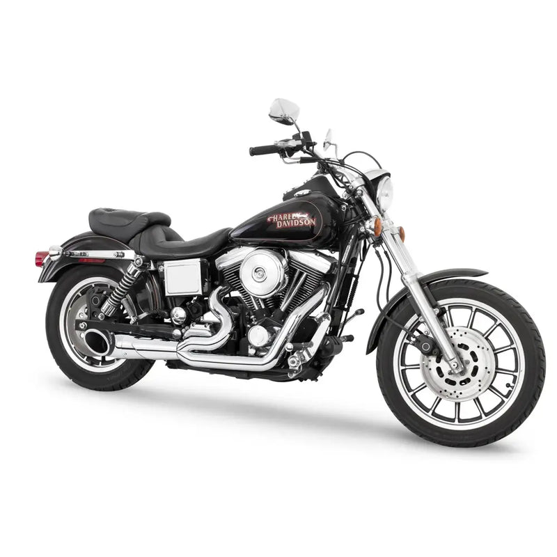 Freedom Performance Shorty Turn Out 2-into-1 Exhaust for Harley 06-17 Dyna / Chrome / Sculpted Black  - Customhoj