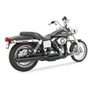 Freedom Performance Union Slash Cut 2-into-1 Exhaust for Harley 06-17 Dyna forward control models (excl. FLD) / Black / Sculpted Black  - Customhoj