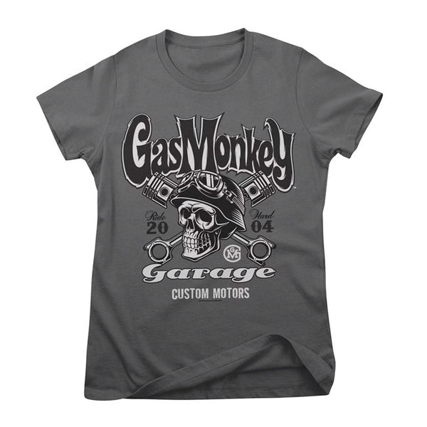 Gas Monkey Garage Custom Motors Skull Ladies T-Shirt S  - Customhoj