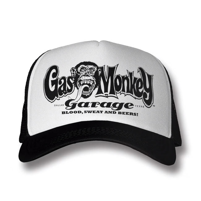 Gas Monkey Garage Logo Trucker Cap White/Black  - Customhoj