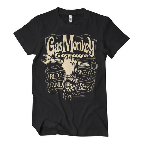 Gas Monkey Garage Wrench Label T-Shirt S  - Customhoj