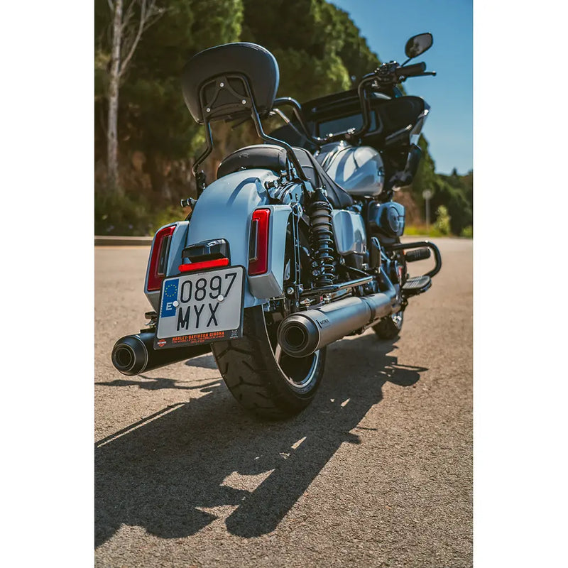 Black Duck Bombardier EC Euro Approved Slip-On Schalldämpfer für Harley