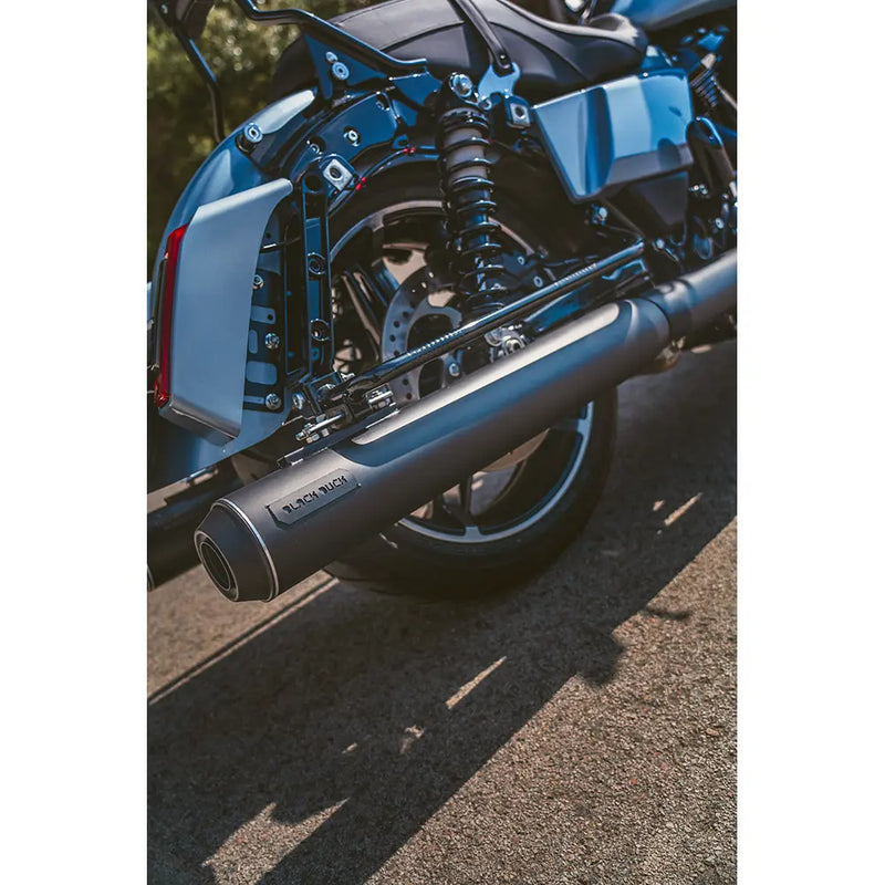 Black Duck Bombardier EC Euro Approved Slip-On Schalldämpfer für Harley