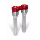 Heinz Bikes Clubstyle Aluminium Fat Bar Handlebar Risers Silver / Red / 8" (20.3cm)