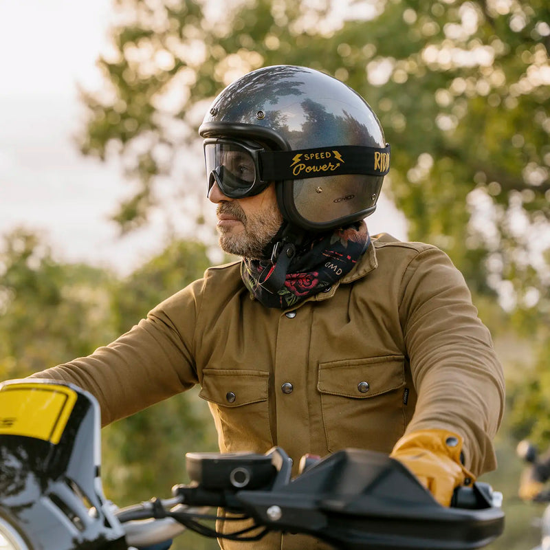 DMD Offener Retro-Metallic-Motorradhelm
