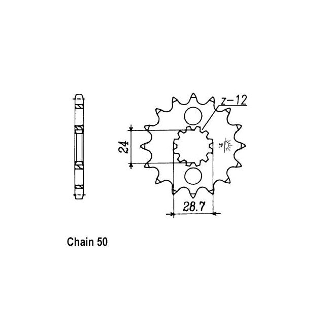 JT Sprockets Front Sprocket Kawasaki ZX1100D1/2 (ZZR1100) 93-94 JT Front Sprocket for Kawasaki Customhoj