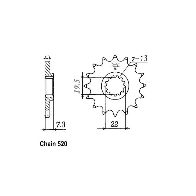 JT Sprockets Front Sprocket Suzuki DR500S-X,Z 81-82 JT Front Sprocket for Suzuki Customhoj