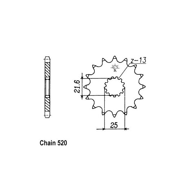 JT Sprockets Front Sprocket Yamaha DT400 75-76 JT Front Sprocket for Yamaha Customhoj