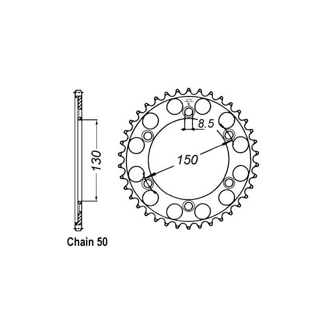 JT Sprockets Rear Sprocket Honda NS400RF 85-88 JT Rear Sprocket for Honda Customhoj