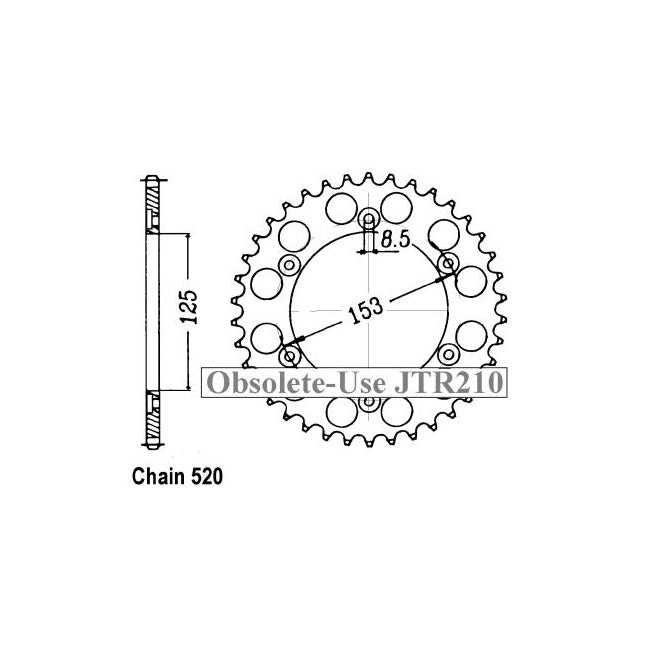 JT Sprockets Rear Sprocket Honda XR650 L P-Y,1-9, A-J 93-20 JT Rear Sprocket for Honda Customhoj