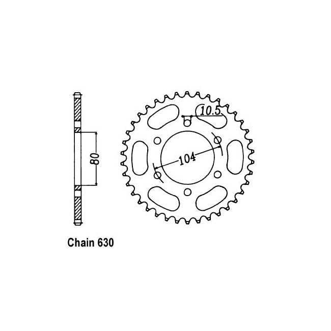 JT Sprockets Rear Sprocket Kawasaki Z1000D1 (Z1R) JT Rear Sprocket for Kawasaki Customhoj