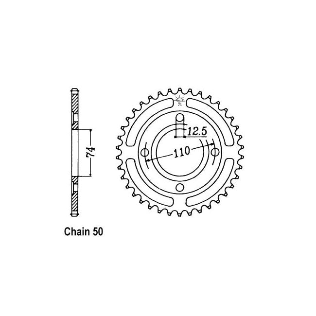 JT Sprockets Rear Sprocket Yamaha RD400DXE Alloy Wheel 78-80 JT Rear Sprocket for Yamaha Customhoj