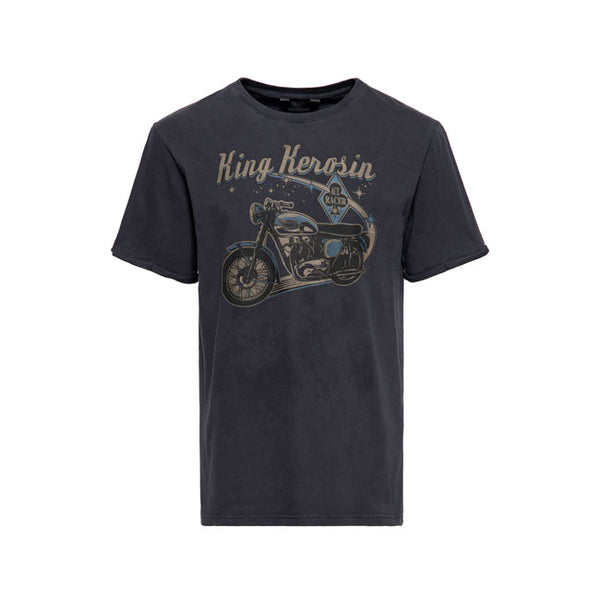 King Kerosin Ace Racer Oilwashed T-Shirt Black / S