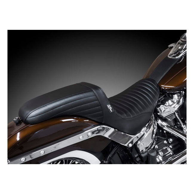 Le Pera KickFlip Solo Seat for Harley 18-25 Softail Heritage / Deluxe / Pleated Black  - Customhoj