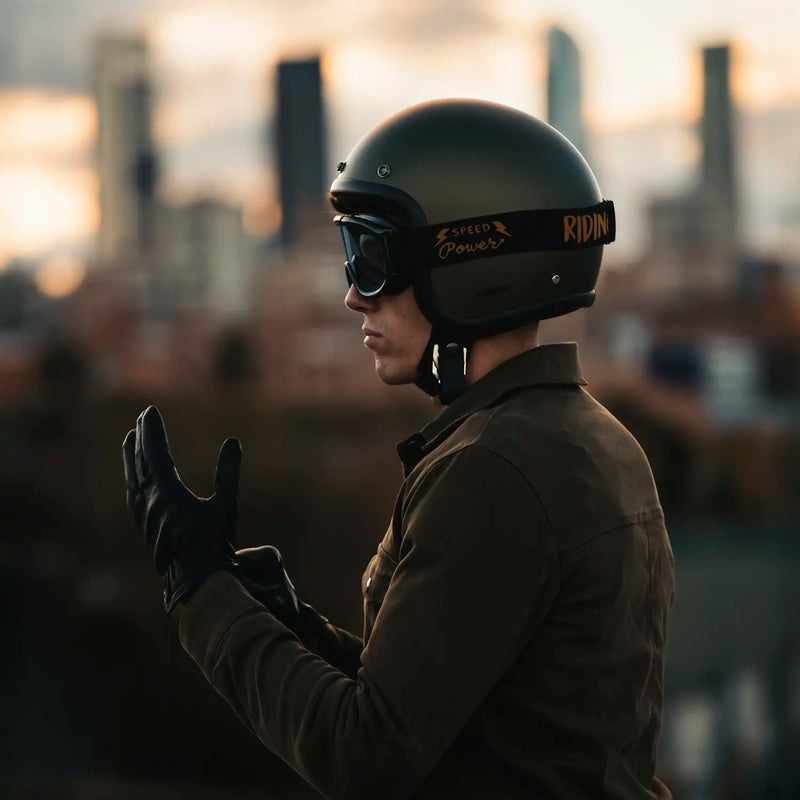 DMD Offener Retro-Metallic-Motorradhelm