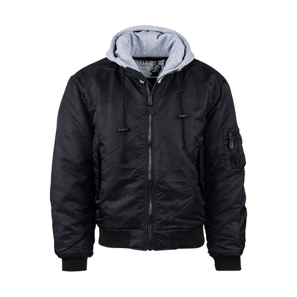 MA-1 Bomber Flight Hooded Jacket Black / S  - Customhoj