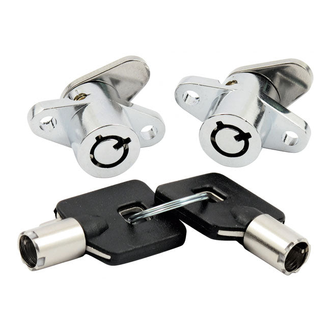 MCS Bag lock Chrome Lock Set Saddlebags FLT/Touring 93-13 Customhoj