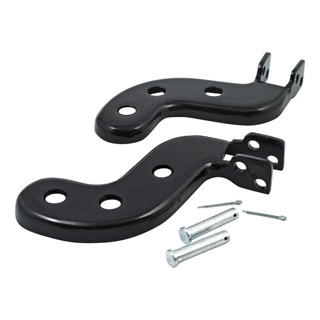 MCS Footpeg Brackets 36-64 Big Twin / Black Footpeg Bracket Set for Passenger Pegs for Harley Customhoj