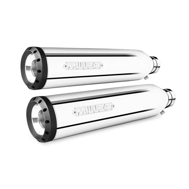 Miller Arizona Euro 3/4 Slip-On Mufflers for Harley 2017 Softail Heritage Classic / Polished / Straight Matte Black  - Customhoj