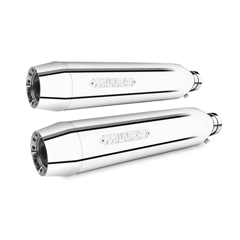 Miller Hunter Euro 3/4 Slip-On Mufflers for Harley 2017 Softail Deluxe (103" engine) / Polished / Tapered Polished  - Customhoj