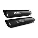 Miller Nebraska Euro 3/4 Slip-On Mufflers for Harley 2017 Dyna Street Bob (103" engine) / Matte Black / Slash Cut Matte Black  - Customhoj