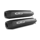 Miller Nebraska Euro 3/4 Slip-On Mufflers for Harley 2017 Dyna Street Bob (103" engine) / Matte Black / Tapered Matte Black  - Customhoj