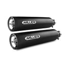 Miller Skyline Euro 2 Slip-On Mufflers for Yamaha 99-04 XV1600 Wild Star / Matte Black / Straight Matte Black  - Customhoj