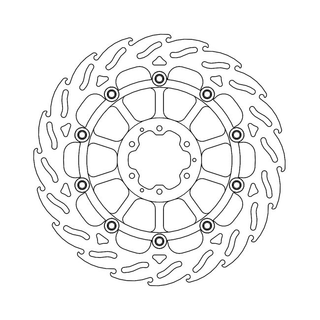 Moto-Master Brake Disc Honda CRF 1000 L Africa Twin 16-20 Moto-Master Flame Front Left Brake Disc for Honda Customhoj