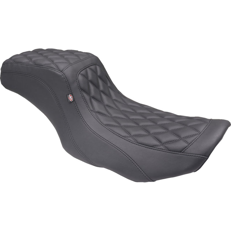 Mustang Squareback 2-Up Seat for Harley 24-25 Touring Road Glide / Street Glide / Black / Double Diamond / Gripper  - Customhoj