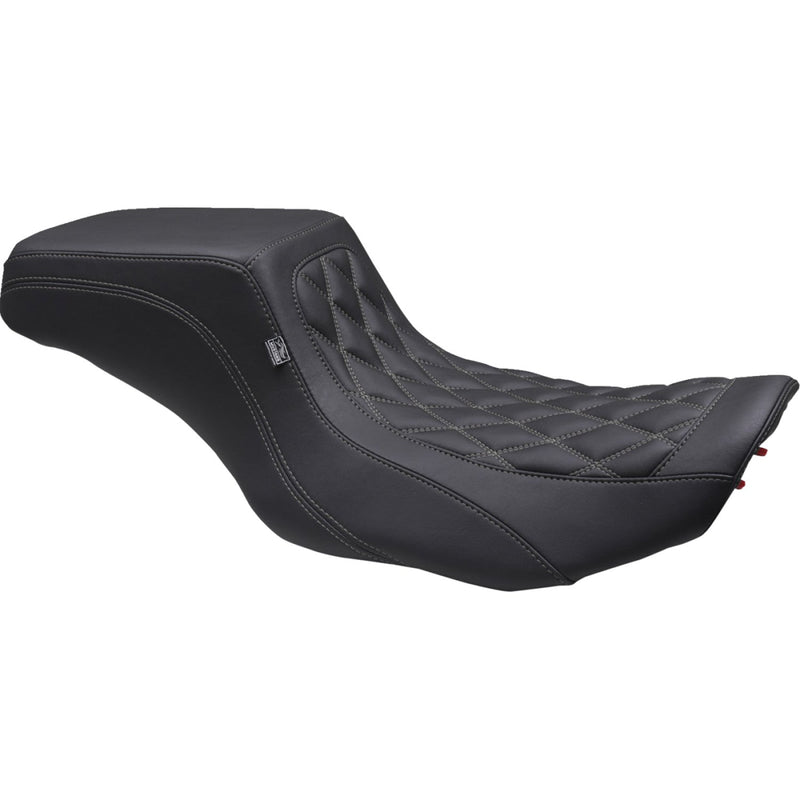 Mustang Squareback 2-Up Seat for Harley 24-25 Touring Road Glide / Street Glide / Black / Gray / Front Double Diamond / Gripper  - Customhoj