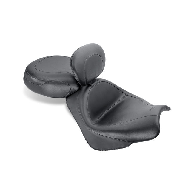 Mustang Wide Touring 2-Up Seat for Honda 02-09 VTX 1300 Retro / S / T / Plain / With backrest  - Customhoj