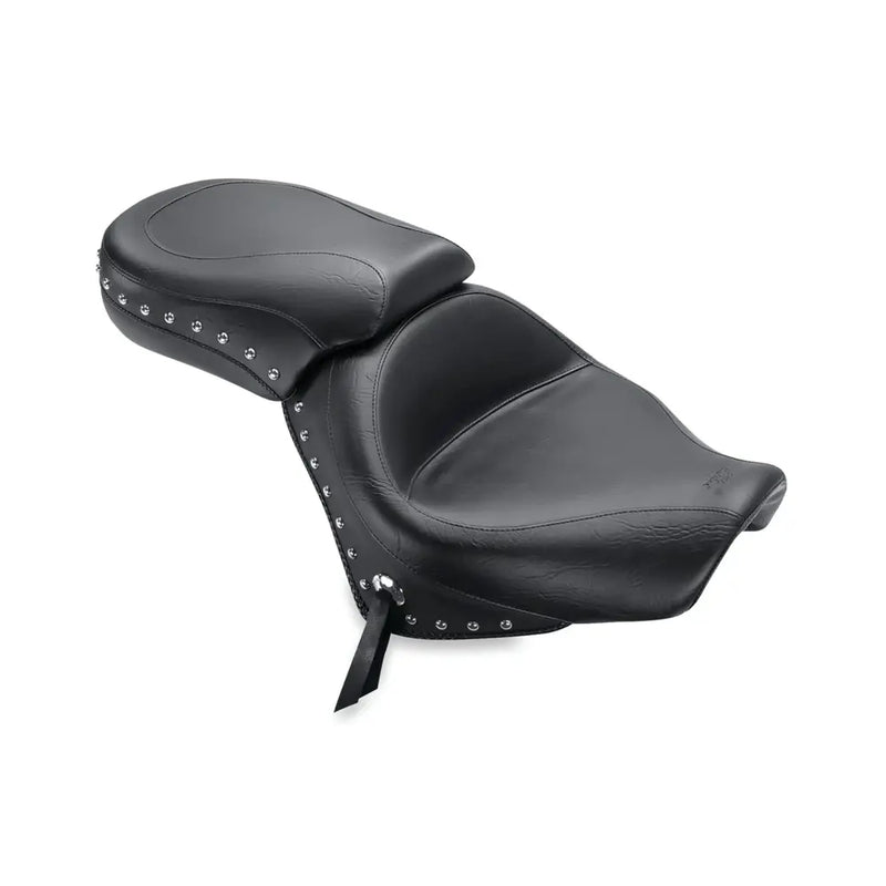 Mustang Wide Touring 2-Up Seat for Honda 04-20 VT 750 Aero / Studded Conchos / Without backrest  - Customhoj